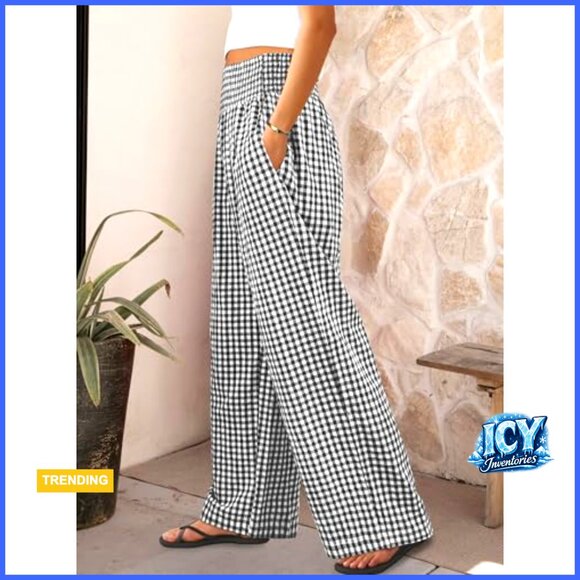 100% Rayon Palazzo Pants Wide Leg High Waisted Lounge Pajama Pants - Picture 3 of 7